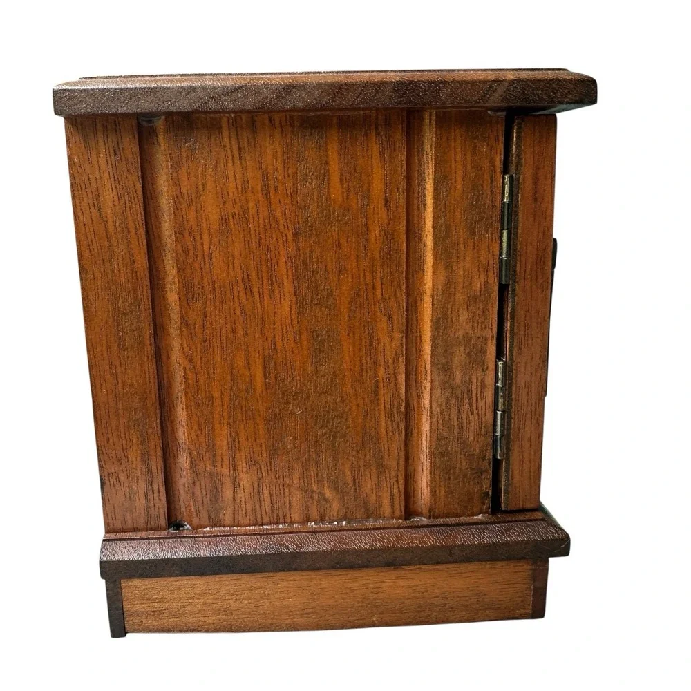 VTG Japanese Musical Jewelry Box 8‎ Inch Stained Wood Hidden Drawer Works Video